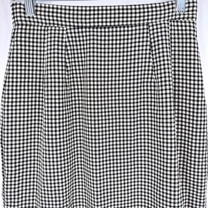 Vintage Worthington Petite Black White Gingham Pencil Midi Skirt Sz 8P